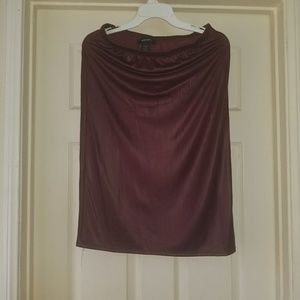 Looks leather marron skirt